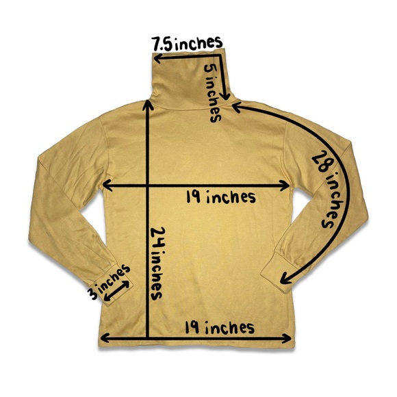 Vintage Ginnis Girl Mustard Yellow Stretch Turtleneck - Picture 5 of 5